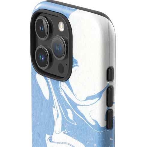 Marbleized Blue iPhone 16 Pro Impact Case